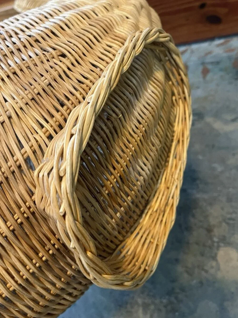 Large Vintage Wicker Whale Fish Basket Hollywood Regency Coastal Decor Hamper